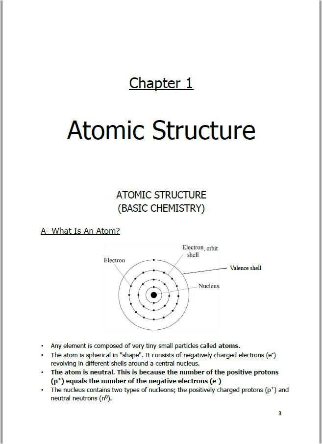 Cambridge Pre-IG Chemistry (0620/0971) Study Notes Mina Mourad