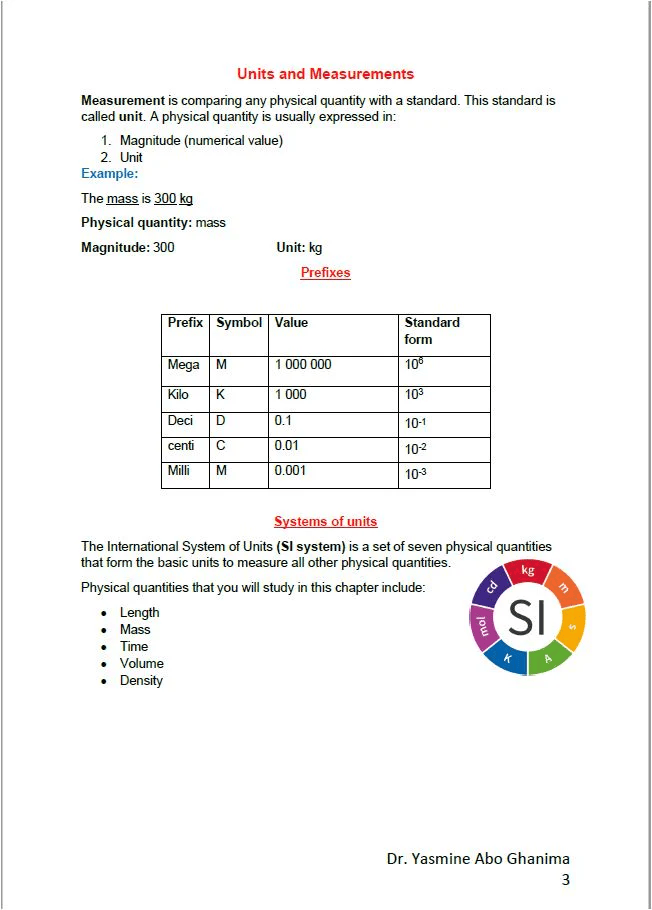 Cambridge Pre-IG Physics (0625/0972) Study Notes Yasmine abo Ghanima