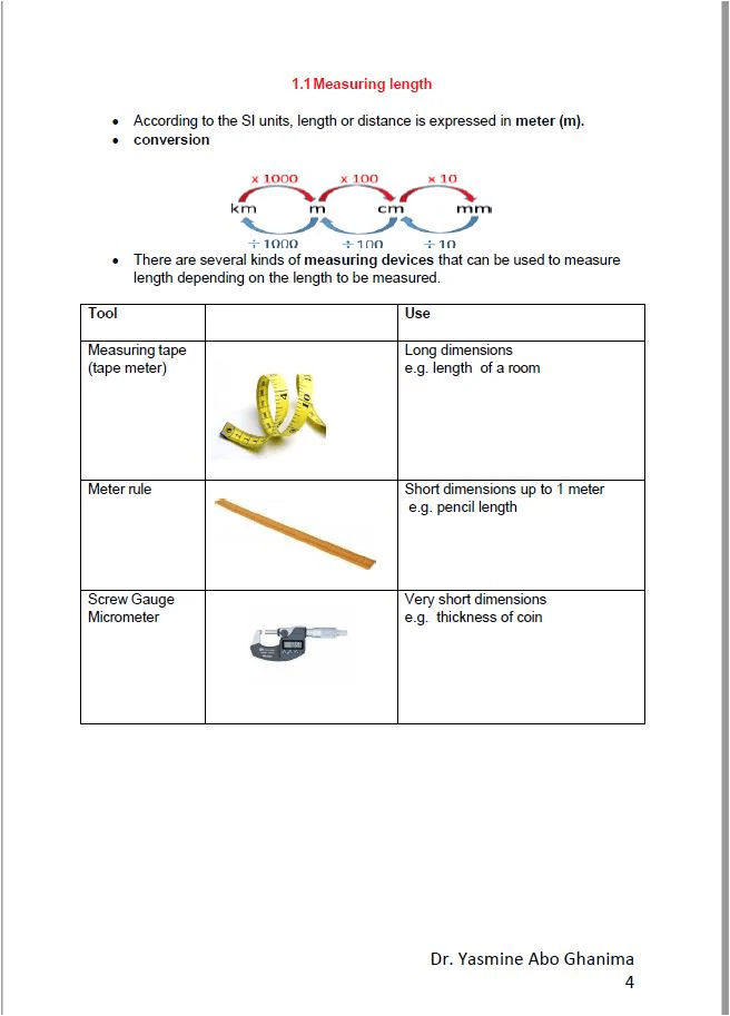 Cambridge Pre-IG Physics (0625/0972) Study Notes Yasmine abo Ghanima